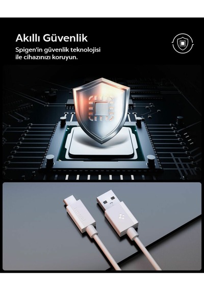 Spigen Essential 2m Usb-a To Usb-c 60w Kablo Aca08716 Beyaz