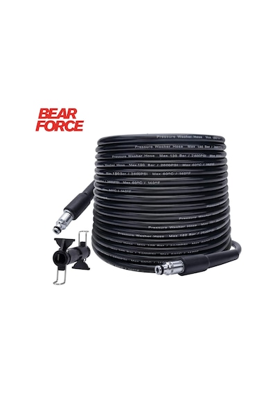 Robeve Bear Force 10 Metre Yüksek Basınçlı Yıkama Makinesi Hortumu Dayanıklı Termoplastik Örgü Takviyeli Hortum Yıkama Makinesi Hortumu Bosch Aquatak Uyumlu
