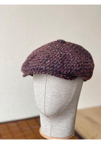 Aida Jewelss Kışlık Özel Kumaş Yünlü Peaky Blinders Model Dökümlü Unisex Yünlü Kasket Şapka Bordo