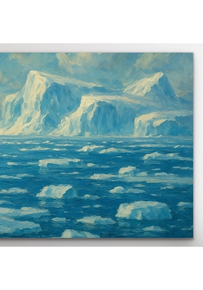 Yalnız Kutup Ayısı Kanvas Tablo 60x120cm Çok Renkli