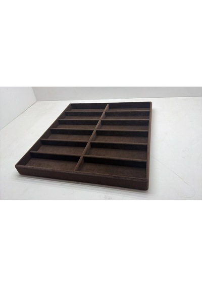 Havana Model Süet Kumaş Kahverengi Renk 38/36 Cm Bölmeli Gözlük Stand Kutusu
