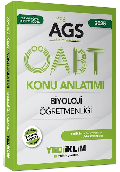 Yediiklim Yayınları 2025 Meb Ags Öabt Biyoloji Öğretmenliği Konu Anlatımı