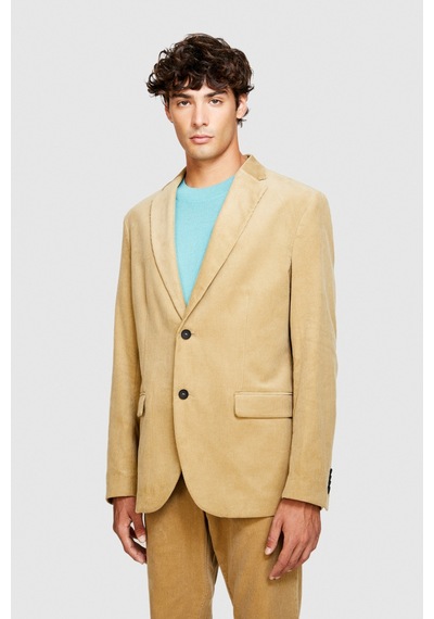 Sisley %100 Koton Slim Fit Kadife Ceket Erkek Bej Mont - 323a2sfrsw01b