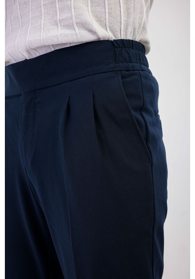 Stellae Pileli Kumaş Pantolon - Lacivert Lacivert Stellae Pileli Kumaş Pantolon - Lacivert Lacivert