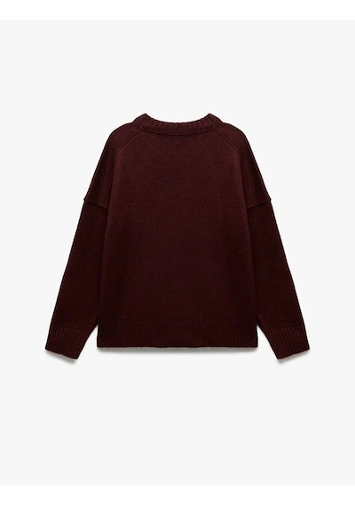 Koton Bisiklet Yaka Triko Kadın Oversize Kazak 6wak90177ht Bordo