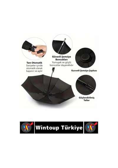 Kompakt Çanta Boy Seyahat Tipi Dayanıklı Otomatik Açma Kapama Güçlendirilmiş 8 Telli Kılıflı Şemsiye Çok Renkli