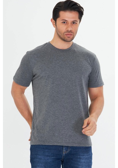 Trendhill Erkek Antrasit Melanj Pamuklu Bisiklet Yaka Büyük Beden T-shirt Ant5014b Trendhill Erkek Antrasit Melanj Pamuklu Bisiklet Yaka Büyük Beden T-shirt Ant5014b