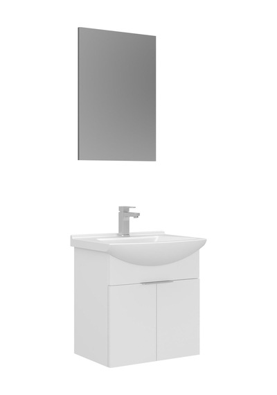 Orka Purus 55 Cm Parlak Beyaz Düz Aynalı Banyo Dolabı Takım Asma Beyaz Orka Purus 55 Cm Parlak Beyaz Düz Aynalı Banyo Dolabı Takım Asma Beyaz