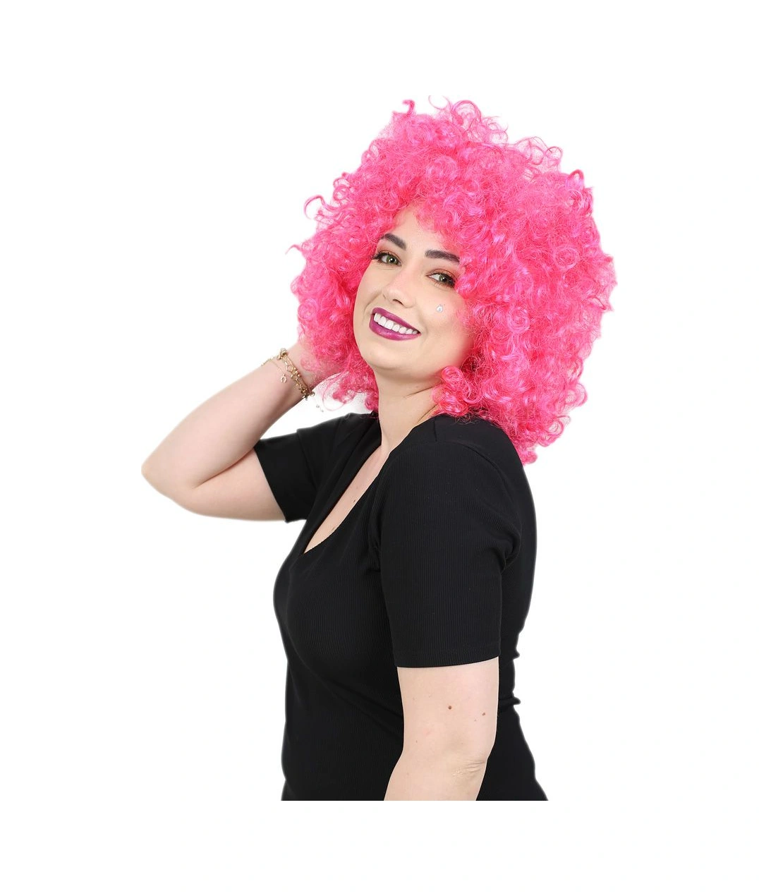 Animasyon Parti Ve Palyaço Peruğu / Neon Pembe - Uxfo-462277 Çok Renkli