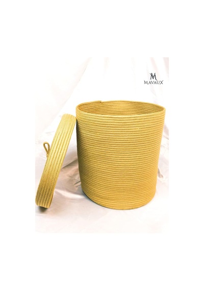 Çok Amaçlı,kapaklı 40cm-36cm Büyük Boy Sepet, Jüt, Hasır, Dokuma Sepet, Düzenleyici Jüt2 36 X 40 Çok Renkli