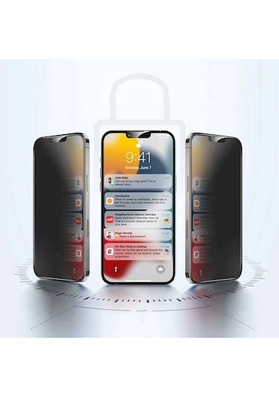 Goocamp Apple Uyumlu iPhone 14 Pro Hayalet Ekran Koruyucu Davin Privacy Seramik Kisamarka