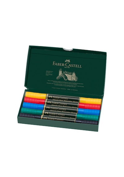 Faber-Castell Albrecht Dürer Suluboya Markör Seti 5’li, Çift Uçlu, Yüksek Pigmentli Mürekkep,Keçe Uç