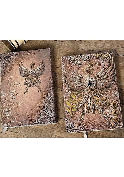 Deri Defter 3D Kabartmalı Adam-Gümüş