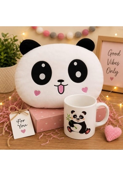 Sevimli Panda Yastık & Kupa Hediye Seti 10-8
