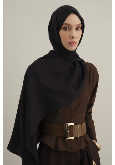 Armine Lyocell Naia Kare Monogram Şal 6 03 Siyah