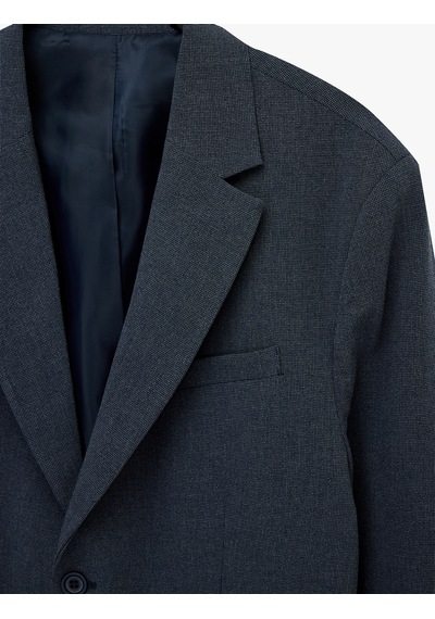 Koton Regular Fit Uzun Kollu Cepli Düğmeli Gömlek Yaka Blazer Ceket Lacivert 6sam50005nw