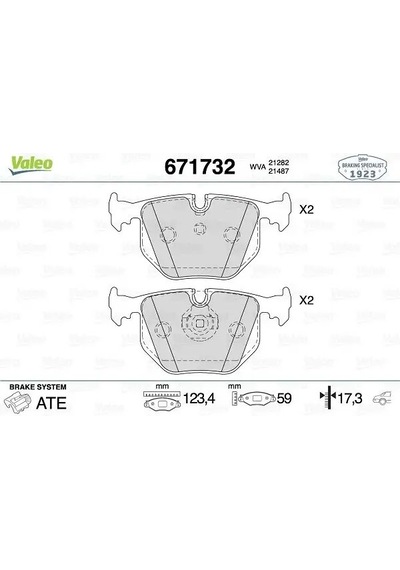 Seat Cordoba Arka Fren Balatasi 1998-2001 Valeo 671732