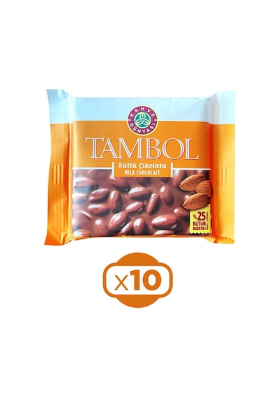 Tambol Sütlü Çikolata Bademli 77 Gr X 10 Adet
