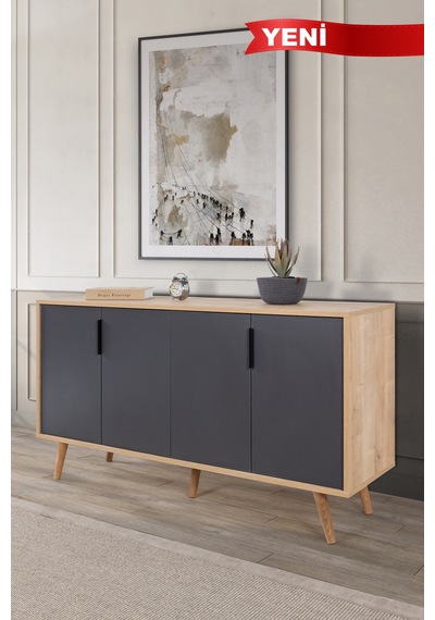 4516 Sırma 150 Cm Ahşap Ayaklı , Metal Kulplu Konsol , Safir - Antrasit , Salon , Oturma Odası Safir - Antrasit 4516 Sırma 150 Cm Ahşap Ayaklı , Metal Kulplu Konsol , Safir - Antrasit , Salon , Oturma Odası Safir - Antrasit