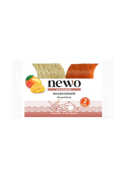 Newo Bulaşık Süngeri Mango Kokulu 2'li 5 Adet