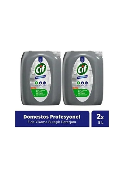 Profesyonel Elde Bulaşık Deterjanı Zorlu Yağ Lekelerine Karşı Etkili 5 L 2 Adet