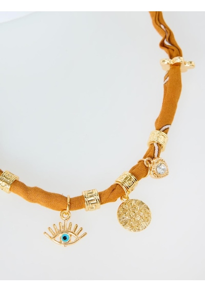 Jimmy Key Jimmy Key Kahverengi Göz Figürlü Etnik Kolye 6sw425500800
