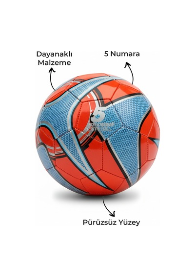 Futbol Topu Sert Zemin Halı Saha 5 Numara Kırmızıgrimavi
