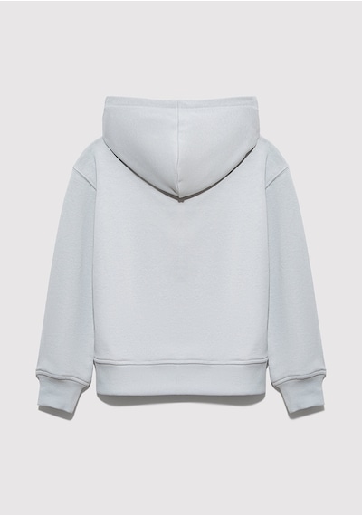 Mavi - Mavi Logo Baskılı Kapüşonlu Gri Sweatshirt 7s10179-70075 Gri