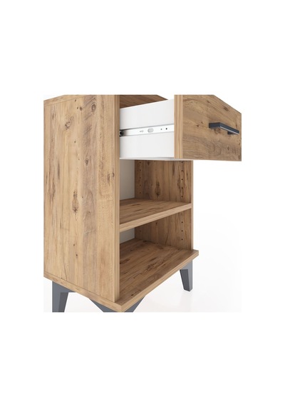 Arges Komodin Tek Raflı Tek Çekmeceli 44x30x64 Çam-çam Çam
