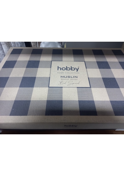 Hobby Müslin Yatak Örtüsü Takımı 240 X 260 Cm 2 Adet Yastık Kılıfı 50 X 70 Cm Antrasit
