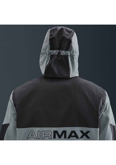 Nike Air Max Kapüşonlu Dokuma Erkek Ceket-sportxstore Gri