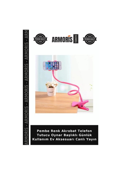 Pembe Renk Akrobat Telefon Tutucu Oynar Başlıklı Günlük Kullanım Ev Aksesuarı Canlı Yayın