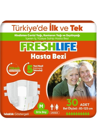 Freshlife Medium Beden Orta Boy Yetişkin Hasta Bezi 30 Adet M