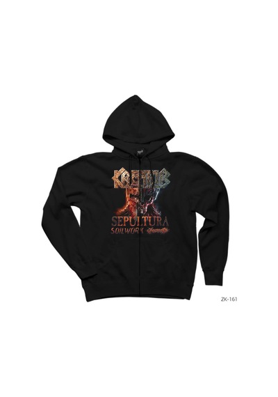 Kreator Tour 2017 Siyah Fermuarlı Kapşonlu Sweatshirt