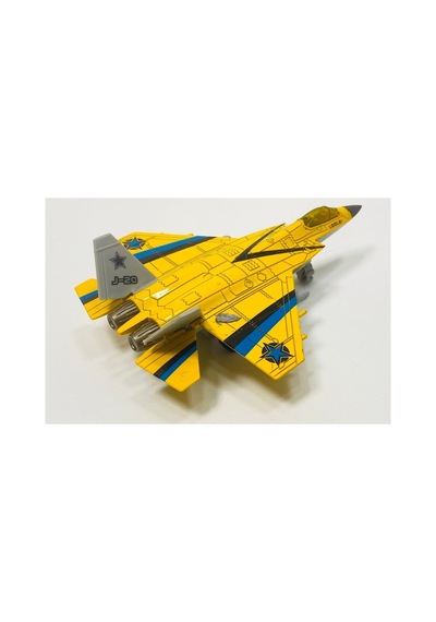 Metal Savaş Uçağı Mavi Işıklı Sesli F16 Model Sarı
