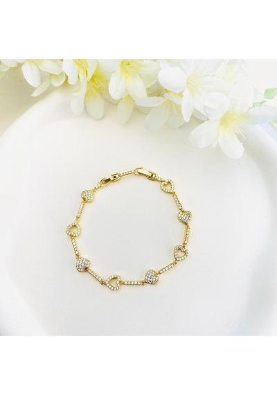 Kalpli Bileklik Suyolu Zirkon Taşlı Kararmuz Xuping Vip Seri 14 Ayar Gold 19cm Altın