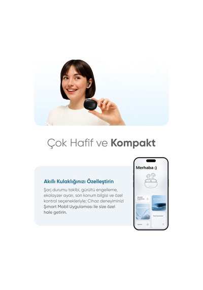 Şımart Akıllı Bluetooth Kulaklık Anc Ve Uygulama Destekli Yüksek Ses Kalitesi