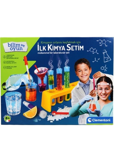 +8 Yaş İlk Kimya Setim Deney Seti Clementoni