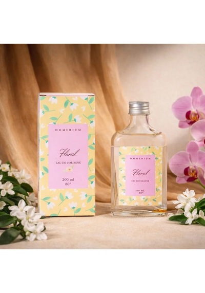 Premium Orkide Ve Yasemin Parfümlü Kolonya 200 Ml - 80 Derece Alkol Oranı - Dekoratif Cam Şişe