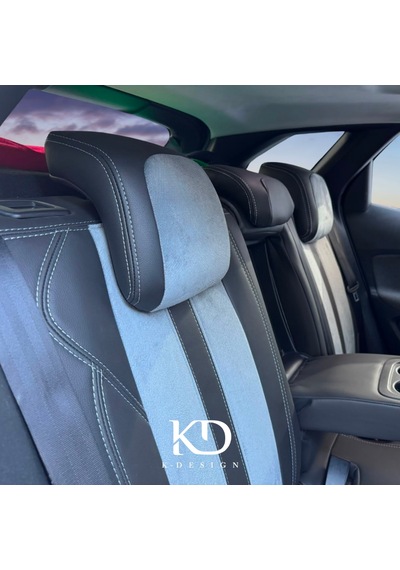 Peugeot 3008 Uyumlu Araca Özel Oto Koltuk Kılıfı 158595 Siyah-Gri
