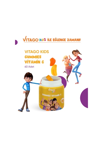 Vitago Kids Gummies C Vitamini 60 Adet Çiğnenebilir Jel