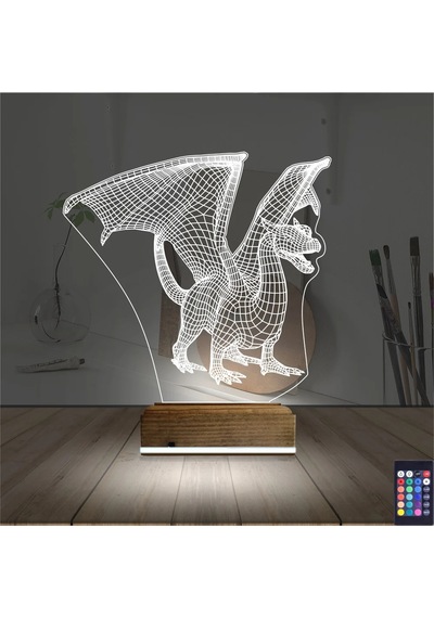 Luvivia Ejderha 3d Lamba - Masa Gece Lambası Şeffaf