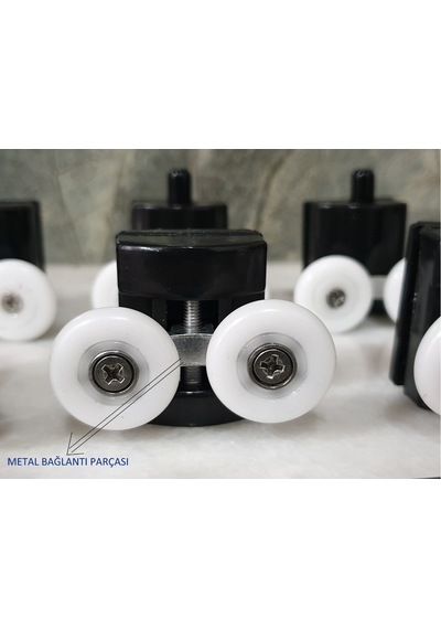 Inventa Siyah Duşakabin Cam Kabin Tekerleği Takım 24 Mm Siyah