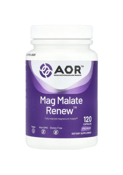 Advanced Orthomolecular Research Aor, Mag Malate Renew , 120 Capsules