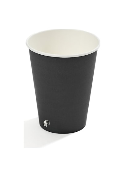 14 Oz Single Wall Baskılı Karton Bardak Antrasit 50 Adet 50
