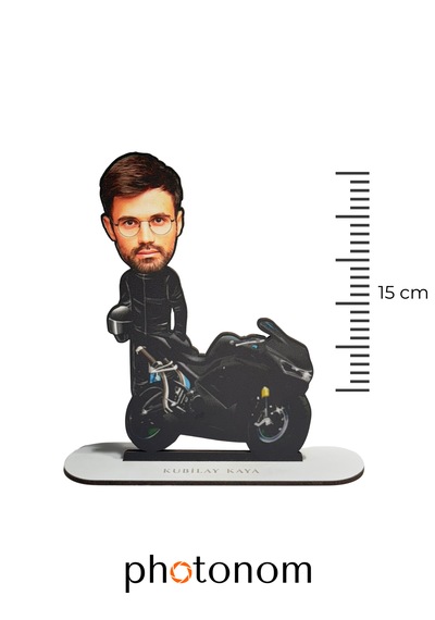 Kişiye Özel Motorcu Mdf Karikatür Figür
