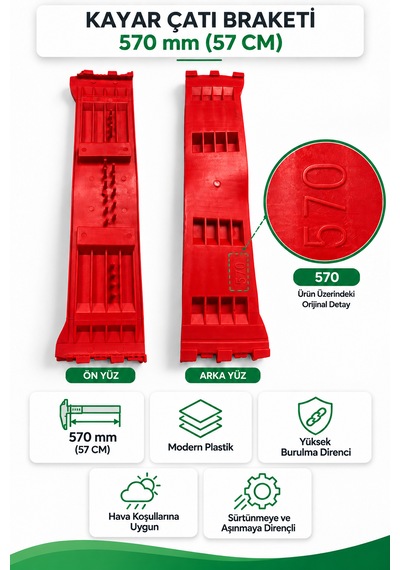 Dorse/treyler Çatı Katlama Plakası Kayar Çatı Braketi 570 Mm Kırmızı
