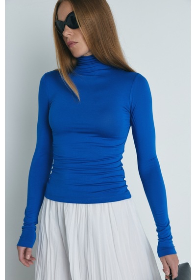 Suud Collection Mavi Boğazlı Body