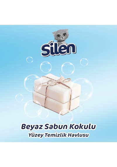 Silen Beyazsabun Kokulu Yüzey Temizleme Havlus 12'li 1200 Yaprak