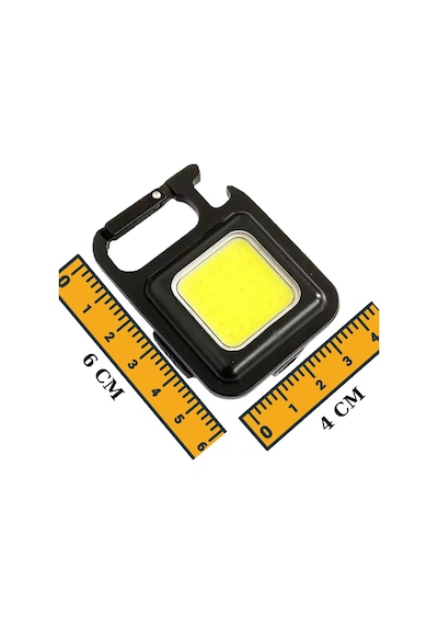 3 Adet Led Anahtarlıklı Metal Kasa El Feneri Cep Boy Cob 800mah Siyah